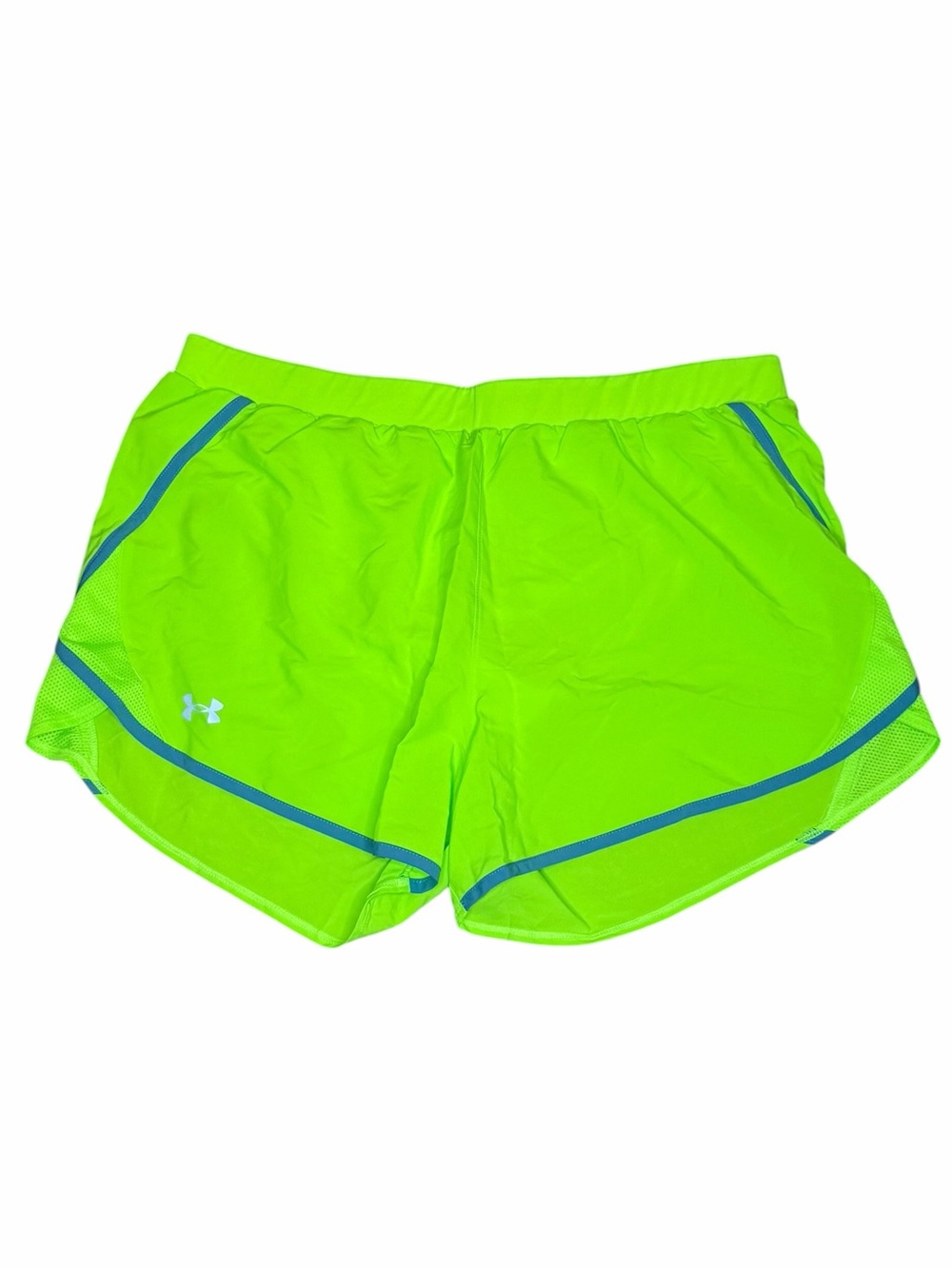 Under Armour HeatGear Running Shorts Women’s XL Neon Green Lined Athletic Run